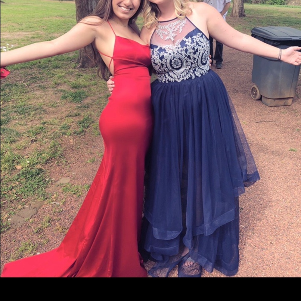 Red Sherri Hill prom dress 51006
